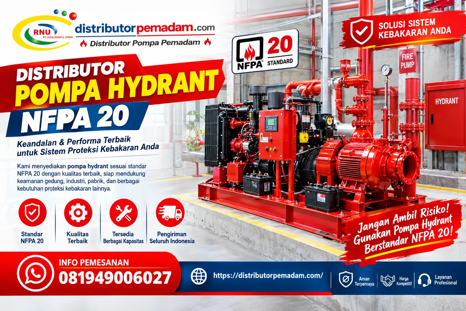 Distributor Pompa hydrant nfpa 20
