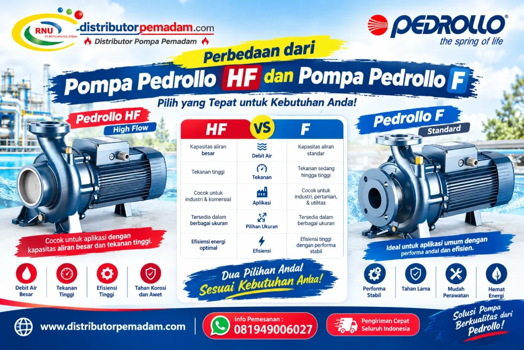 Perbedaan dari Pompa Pedrollo HF dan Pompa Pedrollo F