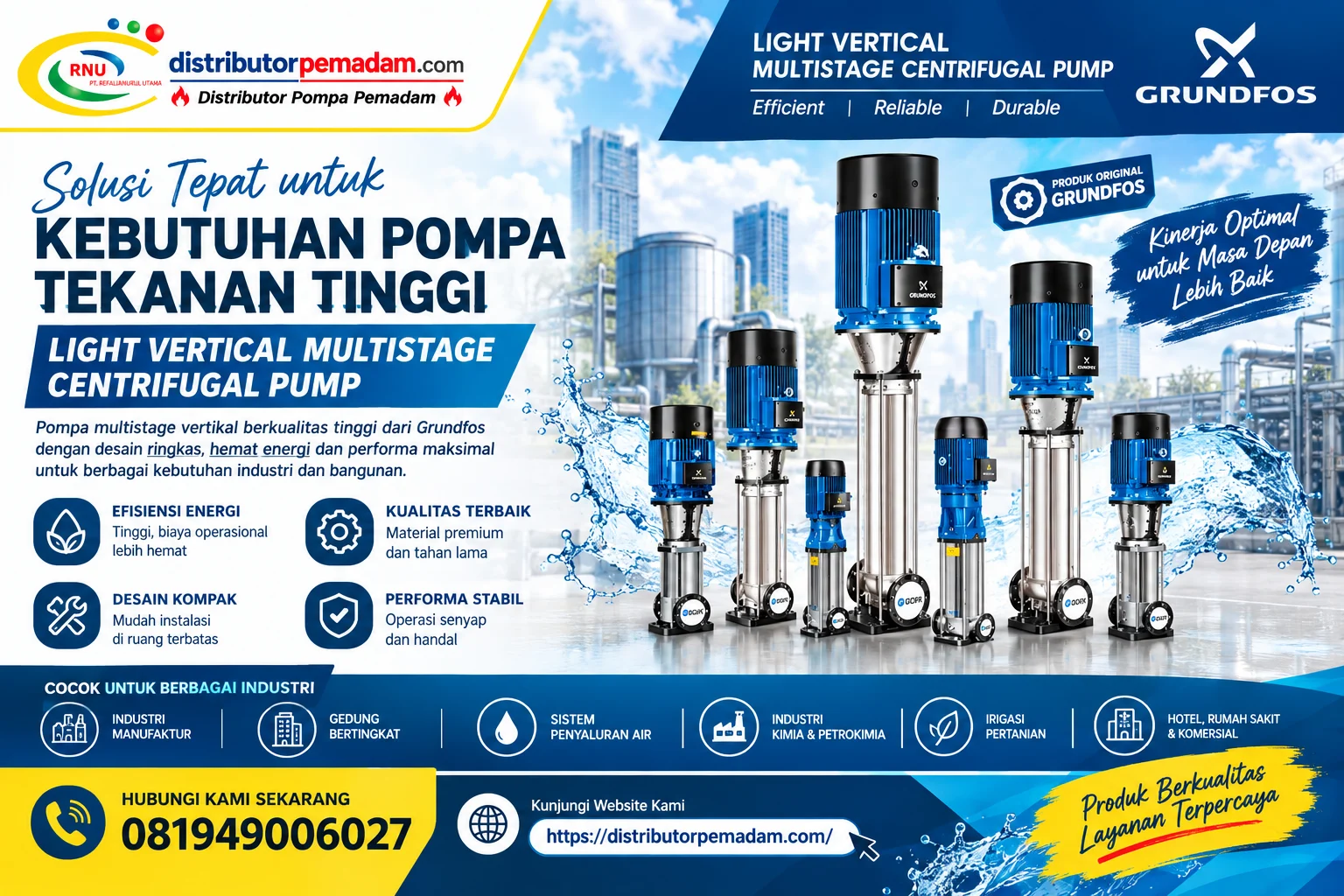 Distributor Light Vertical Multistage Centrifugal Pump