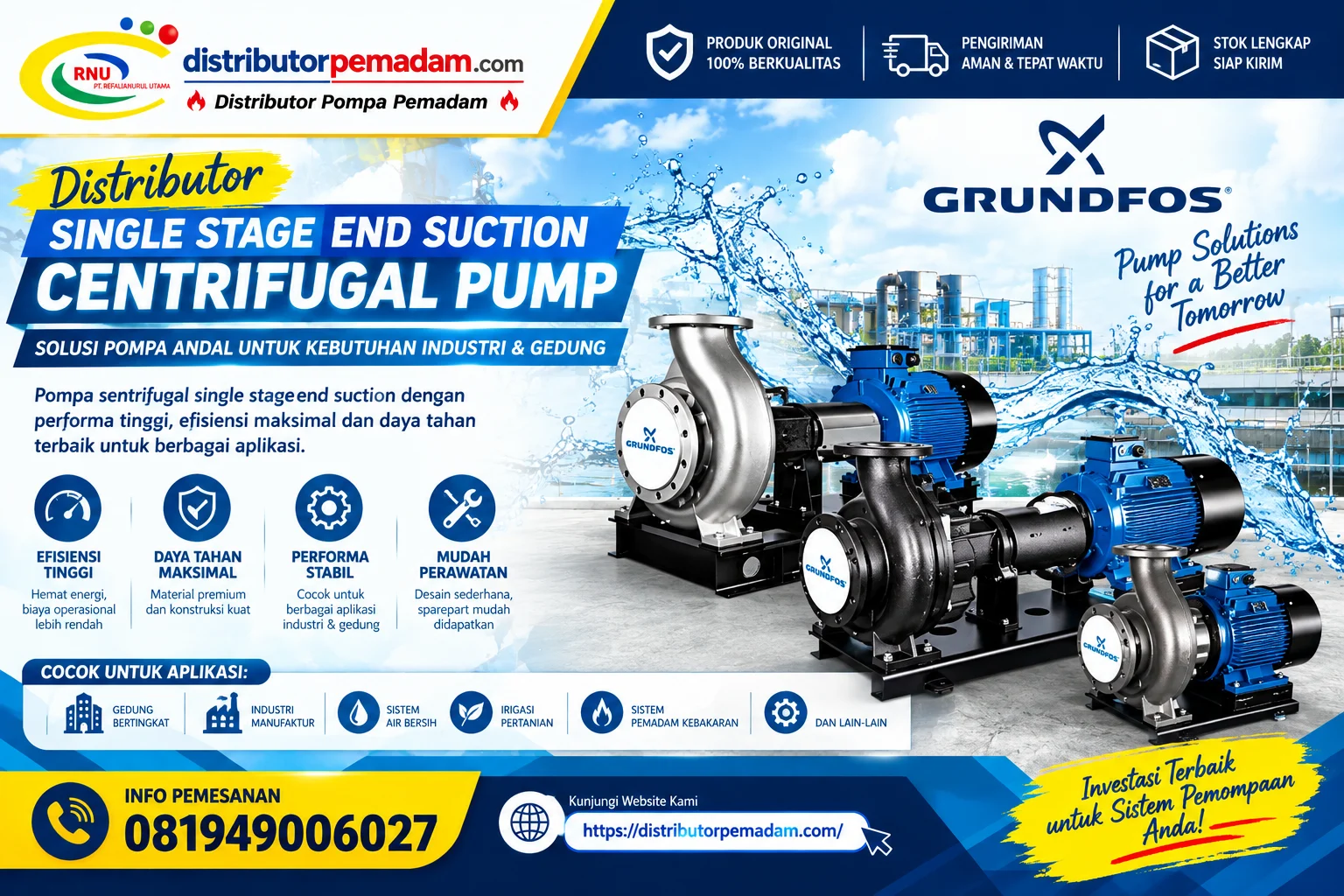 Distributor Single Stage End Suction Centrifugal Pump